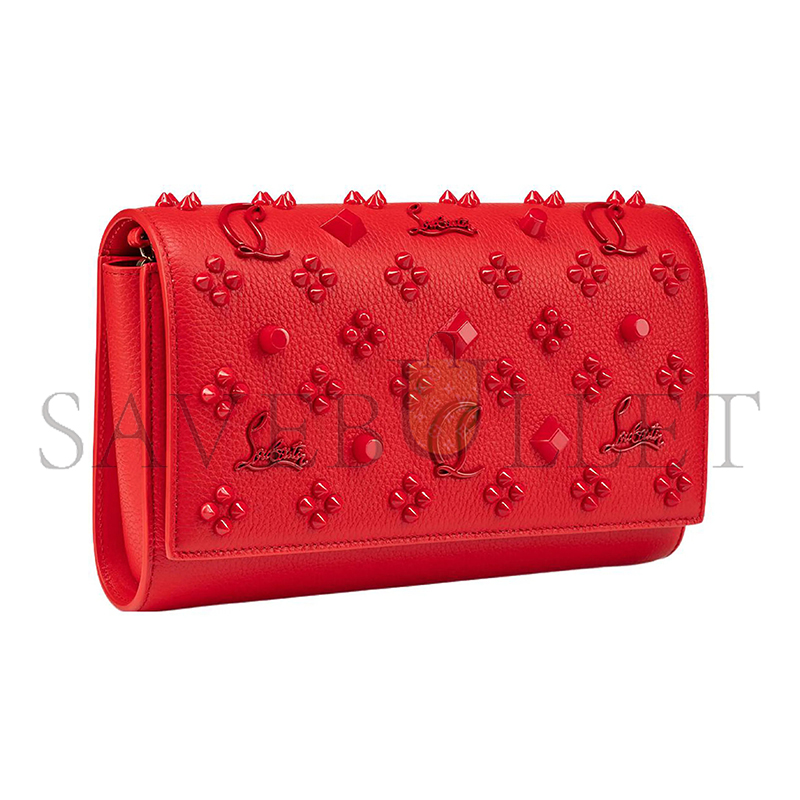 CHRISTIAN LOUBOUTIN PALOMA CLUTCH GRAINED CALF LEATHER AND SPIKES 1175018R297 (23*14.5*5cm)